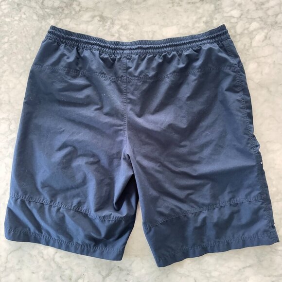 Nike Shorts Mens XXL Navy Blue Mesh Lined Swim Trunks Zip Pockets - Picture 6 of 12